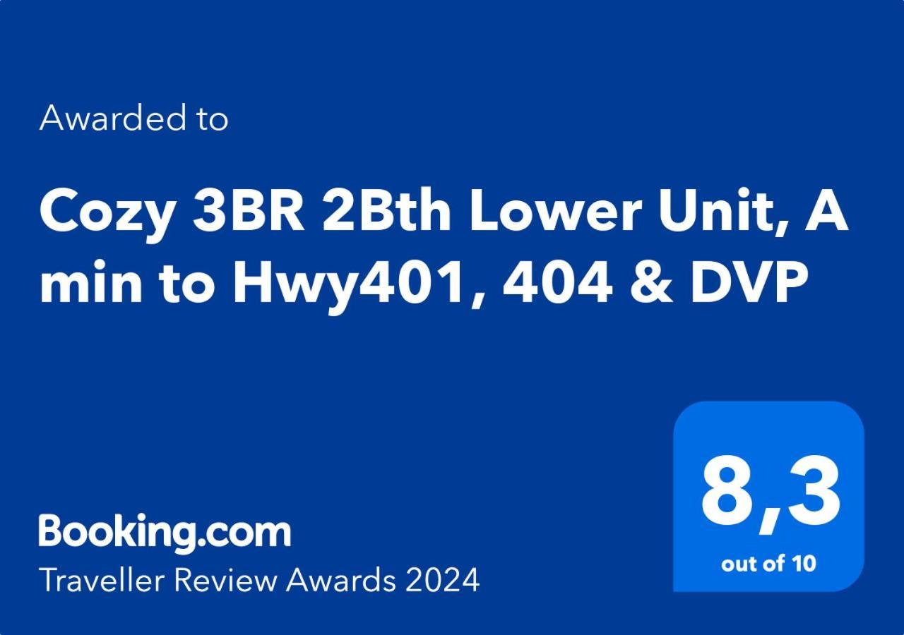 多伦多Cozy 3Br 2Bth Lower Unit, A Min To Hwy401, 404 & Dvp别墅 外观 照片